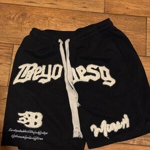 SHEIN Black and White Graphic Athletic Shorts